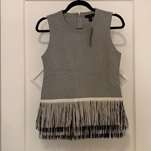 J Crew sleeveless blouse with fringe